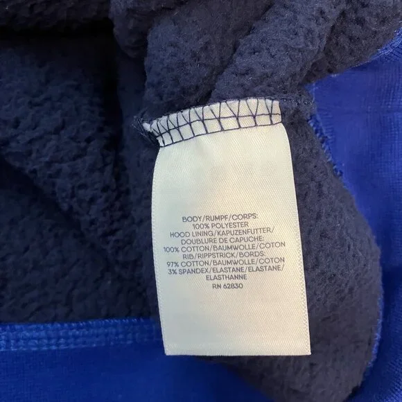 Lands' End NWT Deep Sea Navy Sherpa Pullover Hoodie Size L (10/12) - Picture 6 of 8